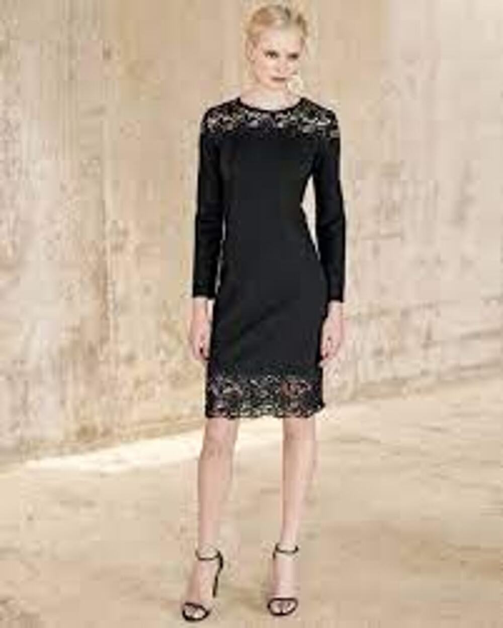 NWT Magaschoni Dark Romantic Cocktail Dress Black Lace Whimsigoth Women 6